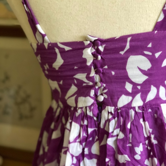 AE Purple Floral Empire Beach Dress - Picture 4 of 6